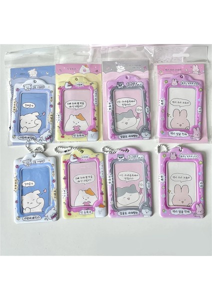 D1 Moda Kore Idol Fotoğraf Kollu Anahtarlık Sevimli Kpop Anime Fotocards Koruyucu 3 Inç Karikatür Fotoğraf Kartı Tutucu Çanta Kolye (Yurt Dışından) modelleri