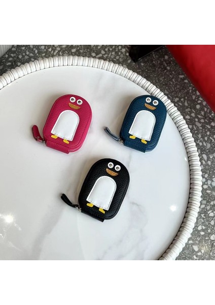 Pembe Kentsel Usta Inek Derisi Küçük Penguen Şekli Kart Tutucu Bozuk Para Cüzdanı Karikatür Sevimli Hakiki Inek Deri Fermuarlı Çantalar Mini Cüzdan (Yurt Dışından) modelleri