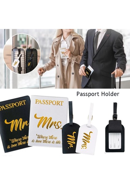 24 Kart Q9 Çift Pasaport Klasörü Pasaport Kapağı Bagaj Etiketi Seyahat Belge Çantası Düğün Hediyesi Bay Bayan Mektup Baskı Basit Pu Seyahat Çantası (Yurt Dışından) modelleri