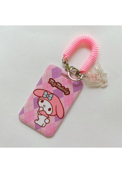 13 Hello Kitty Kulomi Melodi Karikatürler Koruyucu Kılıf Sanrio Pvc Kart Tutucu + Bahar Halat Kordon Kimliği Anti-Kayıp Kolye Anahtarlık (Yurt Dışından) indirimleri