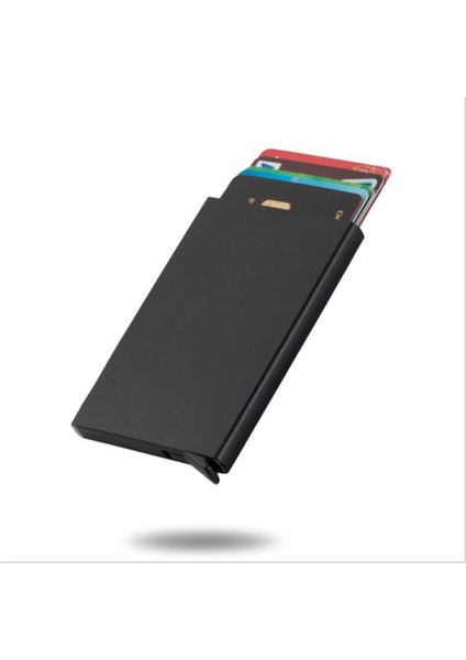 Gümüş Anti-Hırsızlık Akıllı Cüzdan Ince Kimlik Kartı Tutucu Unisex Otomatik Katı Metal Banka Kredi Kartı Tutucu Iş Kutusu (Yurt Dışından) fırsatları