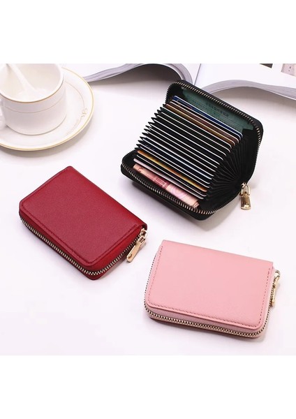 20 Yuvaları Kırmızı Kartvizitlik Cüzdan Kadın/erkek Gri Banka/kimlik/kredi Kartı Tutucu 20 Bit Kart Cüzdan Pu Deri Kılıfı Korur Bozuk Para Cüzdanı (Yurt Dışından) fiyatları