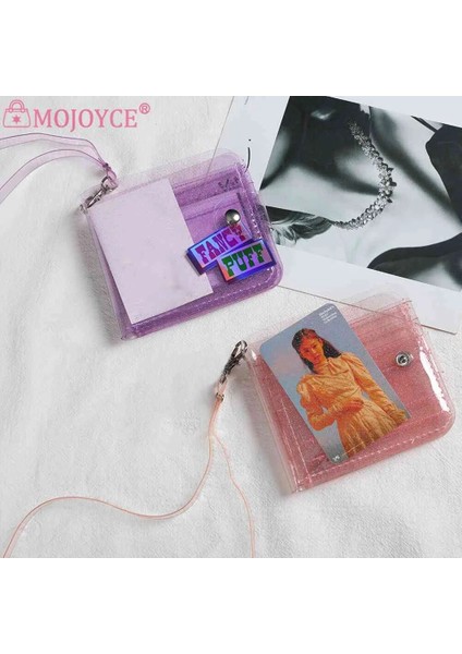 Beyaz Pvc Şeffaf Cüzdan Kadın Şeffaf Glitter Sikke Çanta Mini Para Kart Sahibinin (Yurt Dışından) modelleri