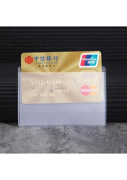 B 10 Adet Pvc Şeffaf Kart Tutucu Otobüs Iş Çantası Banka Kredi Kimlik Kartı Tutucu Kapak Kimlik Kartı Konteyner Tutucu (Yurt Dışından)