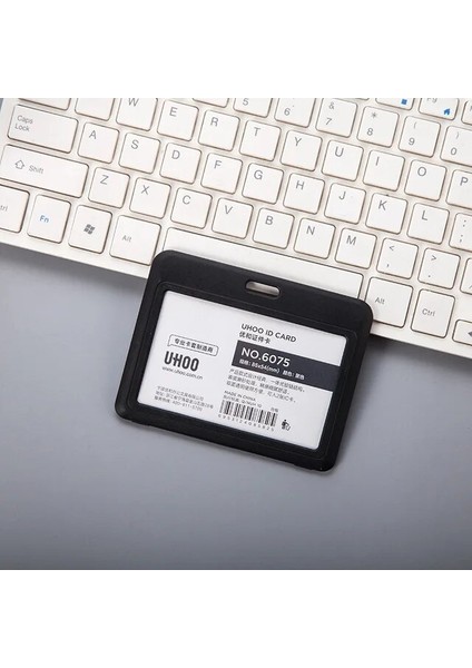 Siyah (Kordon Yok) Kartvizitlik Geri Çekilebilir Kimlik Kartı Tutucu Boyun Askısı Ipi Rozet Kart Cüzdan Kadın Erkek Ofis Personel Kartı Kılıfı (Yurt Dışından)