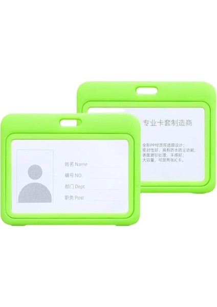Horizon Açık Yeşil 2 Adet/takım Çift Taraflı Rozet Tutucu Geçiş Çalışma Kartı Kapağı Kimlik Etiketi Personel Işçiler Için Çalışma Izni Kılıfı Kimlik Kredi Kartı Koruyucusu (Yurt Dışından)