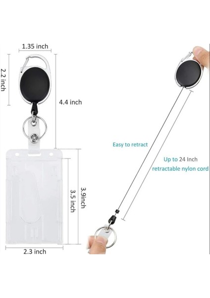 Yatay Set Yumurta Şekilli Rozet Makarası Anahtarlık Klipsi Rozet Tutuculu Yatay Dikey Çift Kart Yuvası Kimlik Etiketi Geçiş Çalışma Kartı Izin Kapağı (Yurt Dışından) fırsatları