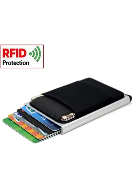 Derin Mavi Ince Alüminyum Kart Cüzdanı Esneklik Geri Kese Kimlik Kredi Kartı Tutucu Mini Rfid Cüzdan Otomatik Açılır Banka Kartı Kılıfı (Yurt Dışından) fiyatları