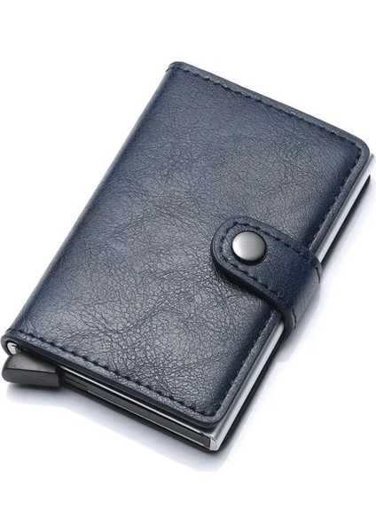 Mavi Yeni Rfid Mini Erkek Kart Cüzdan Yüksek Kaliteli Karbon Fiber Kart Sahibinin Küçük Erkek Cüzdan Ince Para Çantası Erkek Çantalar (Yurt Dışından)