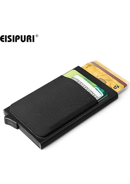Gümüş Siyah Erkek Alüminyum Cüzdan Arka Cepli Kimlik Kartı Tutucu Rfid Engelleme Mini Ince Metal Cüzdan Otomatik Açılır Kredi Kartı Bozuk Para Cüzdanı (Yurt Dışından) fiyatları