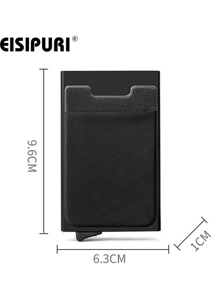 Gümüş Siyah Erkek Alüminyum Cüzdan Arka Cepli Kimlik Kartı Tutucu Rfid Engelleme Mini Ince Metal Cüzdan Otomatik Açılır Kredi Kartı Bozuk Para Cüzdanı (Yurt Dışından) fırsatları