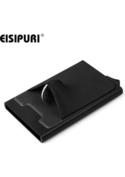 Gümüş Siyah Erkek Alüminyum Cüzdan Arka Cepli Kimlik Kartı Tutucu Rfid Engelleme Mini Ince Metal Cüzdan Otomatik Açılır Kredi Kartı Bozuk Para Cüzdanı (Yurt Dışından) indirimleri