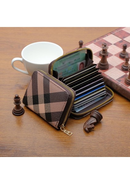 Siyah Yeni Klasik Organ Kart Tutucu Çoklu Kart Fermuarlı Bozuk Para Cüzdanı Küçük Debriyaj Pu Para Çantası Kart Sahibi Cüzdan Erkekler ve Kadınlar Için (Yurt Dışından) fırsatları