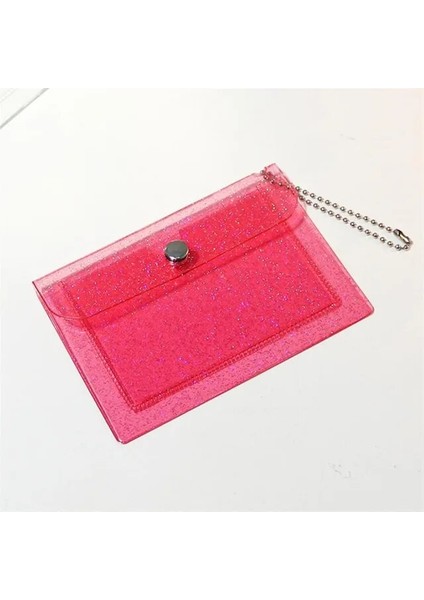 Kırmızı Moda Şeffaf Su Geçirmez Pvc Kadın Kart Durumda Kartvizitlik Erkekler Kredi Kartı Çantası Kimlik Kartı Mini Cüzdan Kızlar Bozuk Para Cüzdanı (Yurt Dışından)