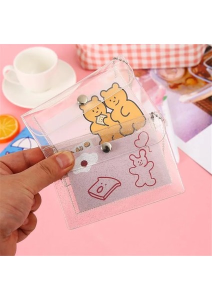 Kırmızı Moda Şeffaf Su Geçirmez Pvc Kadın Kart Durumda Kartvizitlik Erkekler Kredi Kartı Çantası Kimlik Kartı Mini Cüzdan Kızlar Bozuk Para Cüzdanı (Yurt Dışından) fırsatları