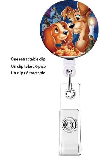 Geri Çekilebilir Klip Disney Lady ve Serseri Kimlik Kartı Tutucu Kordon Kimlik Rozeti Tutucular Karikatür Sevimli Köpekler Kart Kılıfı Boyun Askısı Banka Kart Sahibi (Yurt Dışından)