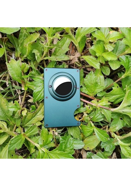 Erkekler Için Yeşil Airtag Cüzdan, Ince Minimalist Rfid Engelleme Hava Etiketi Tutucu Ön Cep Metal, Para Klipsli Kart (Yurt Dışından)
