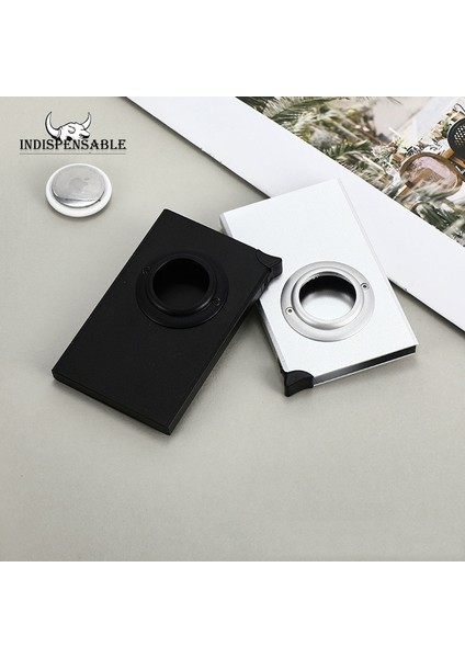 C-Gri Alüminyum Kart Sahibinin Hava Etiketi Rfid Kredi Otomatik Açılır Banka Kutusu Hava Etiketi Akıllı Hızlı Bırakma Kadın Cüzdan Ince Mini Paket (Yurt Dışından) fırsatları