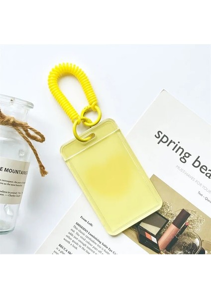 Bahar Sarı Aşk Desen Kart Kapağı Kadın Çocuk Otobüs Kredi Kimlik Adı Iş Çalışma Bankası Kartı Rozeti Tutucu Su Geçirmez Koruyucu Kapak (Yurt Dışından)