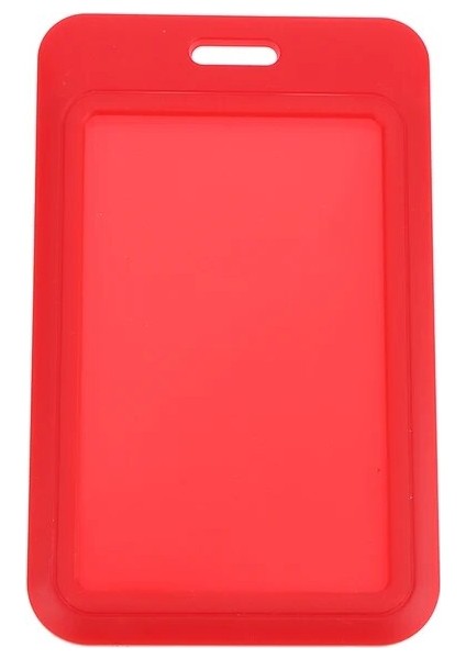 Kırmızı 1 Adet Iki Taraflı Kredi Kartı Kapağı Sert Plastik Rozet Tutucular Yuvası ile Etkinlik Personel Etiketi Kimlik Kartı Tutucu Geçiş Kayışı (Yurt Dışından)