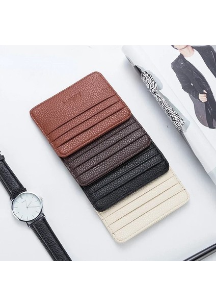 Koyu Kahverengi Moda Ince Minimalist Cüzdan Pu Deri Kredi Kartı Tutucu Kısa Çanta Deri Kimlik Kartı Tutucu Şeker Renk Bankası Çoklu Yuva Kartı (Yurt Dışından) fiyatları