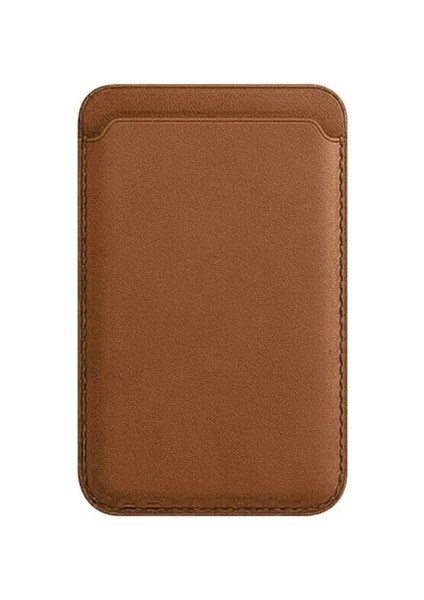 Kahverengi Taşınabilir Manyetik Kart Kılıfı Kılıf Arkası Telefon Kredi Kartları Tutucu Cüzdan Erkekler ve Kadınlar Için (Yurt Dışından)