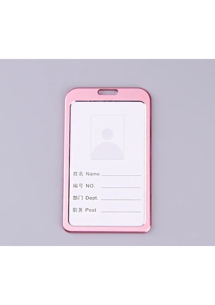 Pembe Unisex Metal Kart Tutucu Iş Yaka Kartı Tutucu ile Kordon Iş Çalışma Kartı Adı Durumda Kimlik Bankası Kredi Kartı (Yurt Dışından)