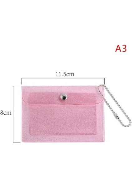 A3 1 Adet Şeffaf Pvc Bozuk Para Cüzdanı Anahtarlık ile Kızlar Için Sevimli Küçük Cüzdan Kimlik Kartı Tutucu Kartvizit Çanta (Yurt Dışından)