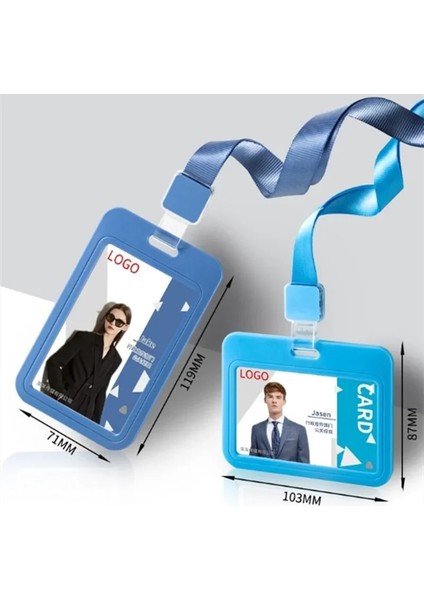 No.12 1 Adet Çift Taraflı Şeffaf Kimlik Kartı Tutucu Su Geçirmez Yaka Kartı Tutucu Yatay Kimlik Kartı Tutucu (Yurt Dışından) indirimleri
