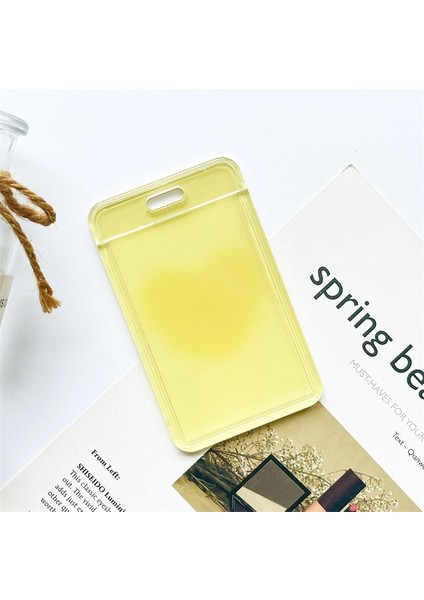 Sarı Aşk Desen Kart Kapağı Kadın Çocuk Otobüs Kredi Kimlik Adı Iş Çalışma Bankası Kartı Rozeti Tutucu Su Geçirmez Koruyucu Kapak (Yurt Dışından)