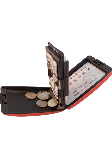 Turuncu Rfid Alüminyum Alaşımlı Cüzdan Çok Fonksiyonlu Kart Tutucu Paslanmaz Çelik Cüzdan Klipsi Anti-Hırsızlık Banka Para Çantası Çanta 10.5*7*3 cm (Yurt Dışından) indirimleri