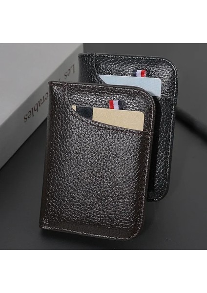 Siyah Erkek Kart Tutucu Ince Mini Cüzdan Kart Saklama Çantası Unisex Zarif Pu Bozuk Para Cüzdanı Rfid Engelleme Banka Kartı Nakit Depolama Kılıfı (Yurt Dışından) indirimleri