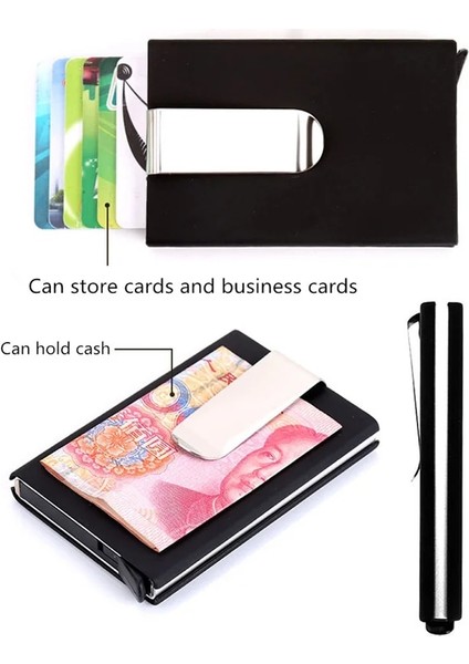 Karbon Fiber Siyah Yeni Iş Kartı Tutucu Karbon Fiber Kimlik Metal Kredi Kartı Cüzdanı Otomatik Kart Kutusu Tasarımcısı Alüminyum Rfid Cüzdan Kart Sahibi (Yurt Dışından) indirimleri