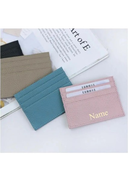 Kahverengi Kişiselleştirilmiş Harfler Hakiki Deri Kart Sahibinin Özel Harfleri Ince Cüzdan Monogram Adı Çanta Kart Kılıfı Diy Düğün Hediyesi (Yurt Dışından) indirimleri