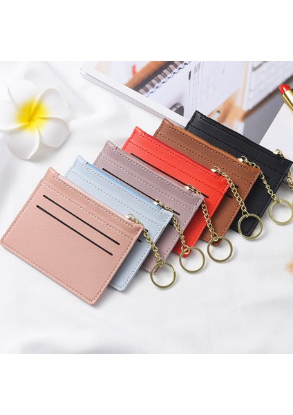 A6 Siyah Kart Tutucu Ince Kartvizit Cüzdan Ince Banka Kredi Kartı Kimlik Kartları Fermuarlı Bozuk Para Kesesi Kılıf Çanta Cüzdan Organizatör Kadın Erkek (Yurt Dışından) modelleri