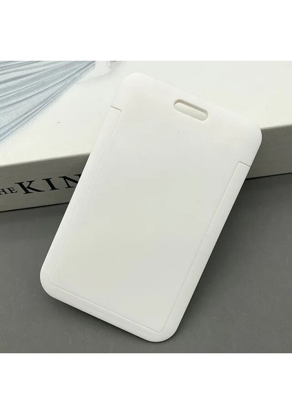 Beyaz Slayt Kart Kapak Tutucu Çanta Yeni Plastik Moda Öğrenci Otobüsü Kimlik Kartvizit Kılıfı Kadın Erkek Kimlik Kredi Kartı Tutucu Cüzdan Kılıfı (Yurt Dışından)