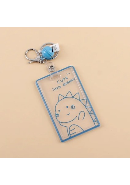 E Karikatür Şeffaf Akrilik Kredi Kartı Tutucu Kılıf Kadınlar Için Kız Sevimli Öğrenci Otobüsü Kimlik Kartı Kapak Koruma Anahtarlık Çan (Yurt Dışından)
