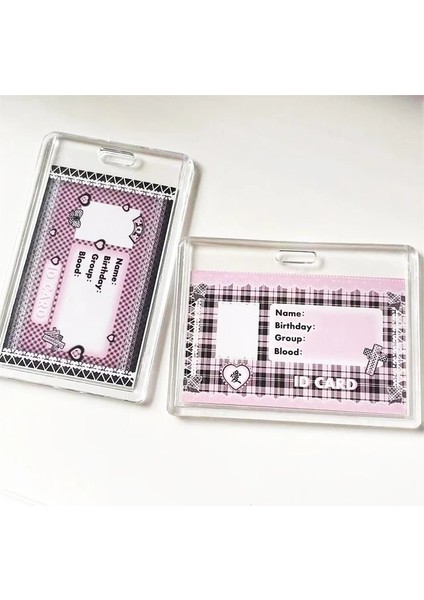 D Akrilik Şeffaf Çift Kart Koruyucu Kapak Elastik Anahtarlık Toplu Taşıma Kartı Küçük Kart Erişim Kontrol Kartı Kapağı (Yurt Dışından)