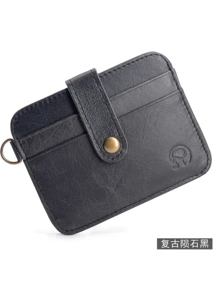 G 100% Dana Derisi Kredi Kartı Tutucu Kadın Erkek Mini Ince Cüzdan Küçük Bozuk Para Cüzdanı Banka Kimlik Kartı Durumda Paket Kese Kart Sahibinin (Yurt Dışından)