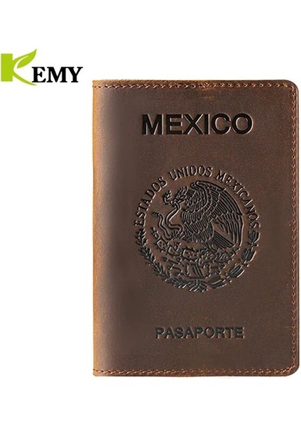 Yeşil Kemy High-End Meksika Hakiki Deri Pasaport Kapağı Meksika Kredi Kart Tutucu Vintage Erkek Kadın Pasaport Kılıfı Seyahat Cüzdanı (Yurt Dışından) modelleri