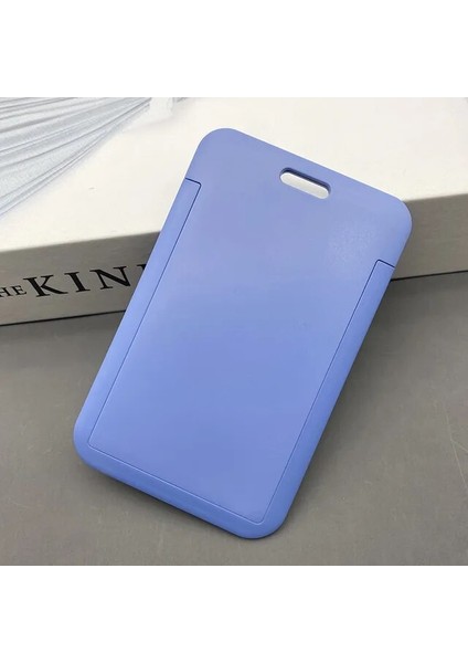Gri Mavi Slayt Kart Kapak Tutucu Çanta Yeni Plastik Moda Öğrenci Otobüsü Kimlik Kartvizit Kılıfı Kadın Erkek Kimlik Kredi Kartı Tutucu Cüzdan Kılıfı (Yurt Dışından)
