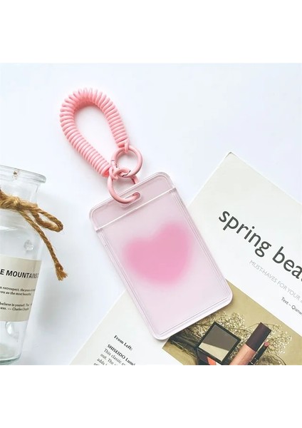 Bahar Pembe Aşk Desen Kart Kapağı Kadın Çocuk Otobüs Kredi Kimlik Adı Iş Çalışma Bankası Kartı Rozeti Tutucu Su Geçirmez Koruyucu Kapak (Yurt Dışından)