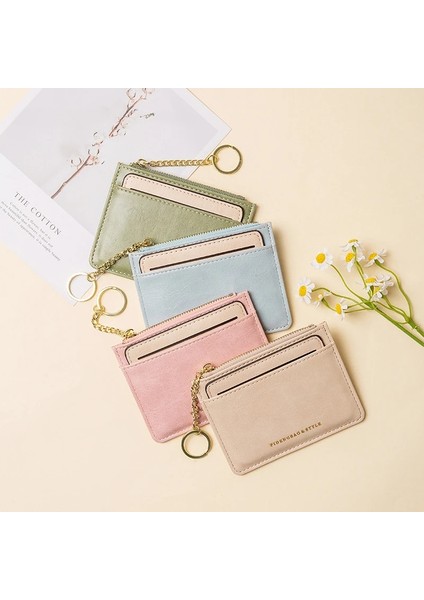 C Erkek ve Kadın Kimlik Kartı Tutucu Pu Fermuar Küçük Bozuk Para Cüzdanı Kredi Kartı Tutucu Düz Renk Kartvizit Kılıfı Kartvizit Tutucu (Yurt Dışından) fiyatları