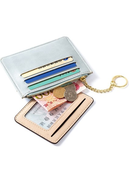 C Erkek ve Kadın Kimlik Kartı Tutucu Pu Fermuar Küçük Bozuk Para Cüzdanı Kredi Kartı Tutucu Düz Renk Kartvizit Kılıfı Kartvizit Tutucu (Yurt Dışından) modelleri