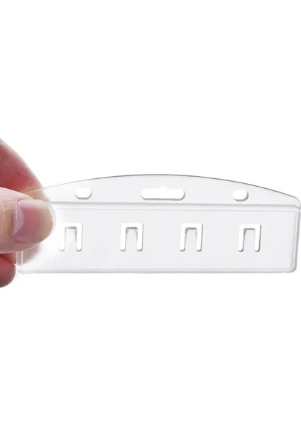 1 Parça Kart Yatay Yarım Kart Rozeti Tutucu Kaydırmalı Kimlik Kartları Için Buzlu Sert Polikarbonat Plastik-Şeffaf Geri Çekilebilir Rozetli (Yurt Dışından)