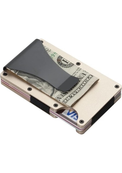 Alüminyum Kayısı Dropshipping Karbon Fiber Kredi Kartı Tutucu Cüzdan Yeni Minimalist Rfid Engelleme Ince Anti Korumalı Metal Kart Sahibi Klip Erkekler Için (Yurt Dışından)