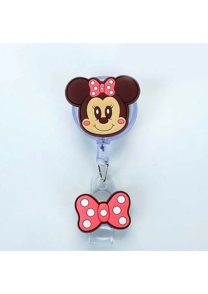 20 Mickey Minnie Silikon Kredi Kartı Tutucu Kadın Erkek Çocuk Öğrenci Geri Çekilebilir Rozet Makara Kimlik Adı Otobüs Kartı Rozeti Tutucu (Yurt Dışından)