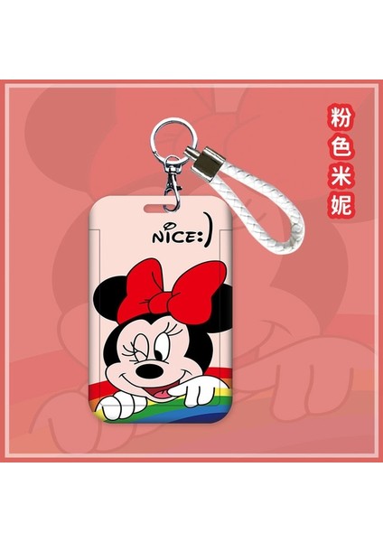 P1 Disney Karikatür Mickey Mouse Minnie Ölçeklenebilir Kart Sahipleri Anime Taşınabilir Öğrenci Otobüsü Kimlik Kartı Kart Kılıfı Halter Halat Doğum Günü Hediyesi (Yurt Dışından)