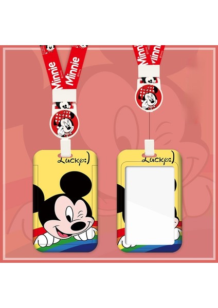P1 Disney Karikatür Mickey Mouse Minnie Ölçeklenebilir Kart Sahipleri Anime Taşınabilir Öğrenci Otobüsü Kimlik Kartı Kart Kılıfı Halter Halat Doğum Günü Hediyesi (Yurt Dışından) fırsatları