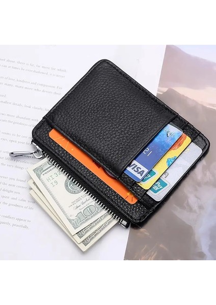 Pembe Yok Fermuar Ince Deri Cüzdan Kredi Kimlik Kartı Tutucu Çanta Para Kılıfı Erkekler Kadınlar Için 9 Kart Yuvaları Fermuarlı Bozuk Para Cüzdanı Kart Sahibi Moda Çanta (Yurt Dışından) fiyatları